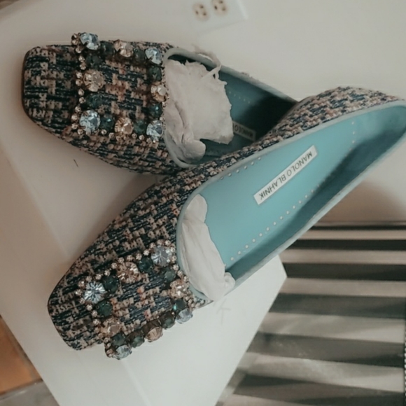 Manolo blahnik blue flat tweed - Picture 4 of 6